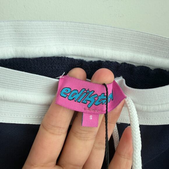 Edikted Brookie Sweatpants Womens Small Navy Brooklyn Straight Leg Low Rise NWT - Picture 8 of 12